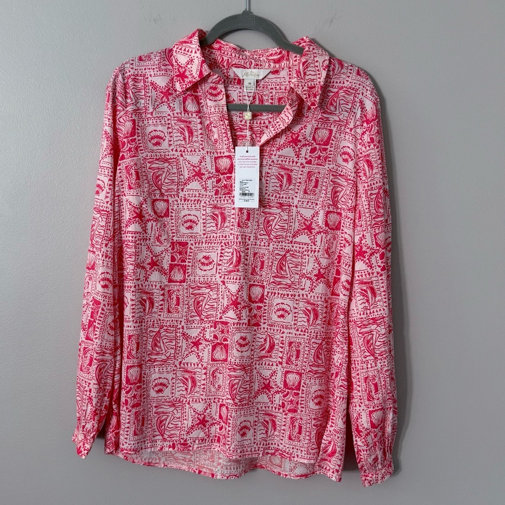 Lilly Pulitzer Mizner Red Seaside Harbor Tunic
